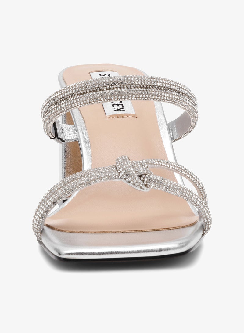 STEVE MADDEN Shimmer Sandals with Rhinestone Embellishment - Image 2